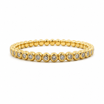Bracelets XS:  45mm / Yellow Gold 18K Gold And Desert Diamond Bezel Set Stretch Bracelet