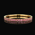 Bracelets XS:  45mm / Yellow Gold 18K Gold Stretch Emerald Cut Pink Sapphire Tennis Bracelet