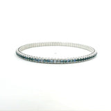 Bracelets XS:  45mm / Yellow Gold / 2.07-2.79 Carats Diamonds TW 18K Stretch Blue Sapphire Ombre Tennis Bracelet, 2.5 Carats