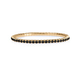 Bracelets XS:  45mm / Yellow Gold / 2.07-2.79 Carats Diamonds TW 18K Stretch & Stack Black Round Diamond Tennis Bracelet, 2.5-6.6 Carats