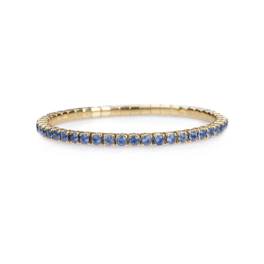 Bracelets XS:  45mm / Yellow Gold / 2.25-2.94 Carats Blue Sapphire TW 18K Gold Stretch & Stack Sky Blue Sapphire Tennis Bracelet, 2.25-8.58 Carats