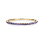 Bracelets XS:  45mm / Yellow Gold / 2.25-2.94 Carats Purple Sapphires TW 18K Gold Stretch & Stack Purple Sapphire Bracelet, 2.25-8.58 Carats