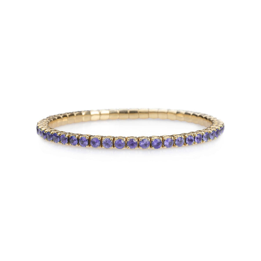 Bracelets XS:  45mm / Yellow Gold / 2.25-2.94 Carats Purple Sapphires TW 18K Gold Stretch & Stack Purple Sapphire Bracelet, 2.25-8.58 Carats