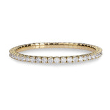 Bracelets XS:  45mm / Yellow Gold / 6.75-8.55 Carats Diamonds TW 18K Gold Stretch & Stack Round Diamond Tennis Bracelet, 8.0 Carats, Natural Mined Diamonds