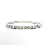 Bracelets XS:  45mm / Yellow Gold / 7-8.5 Carats Emerald Cut Diamonds TW 18K Gold East West Stretch Emerald Cut Diamond Tennis Bracelet, Modified U-Shape, Lab Grown