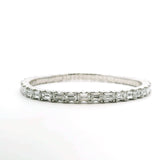 Bracelets XS:  45mm / Yellow Gold / 7-8.5 Carats Emerald Cut Diamonds TW 18K Gold East West Stretch Emerald Cut Diamond Tennis Bracelet, Modified U-Shape, Lab Grown