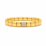 Bracelets XS:  45mm / Yellow Gold / 7 Carats Natural MIned Diamonds TW 18K Gold And Pave Diamond Milano Stretch Bracelet