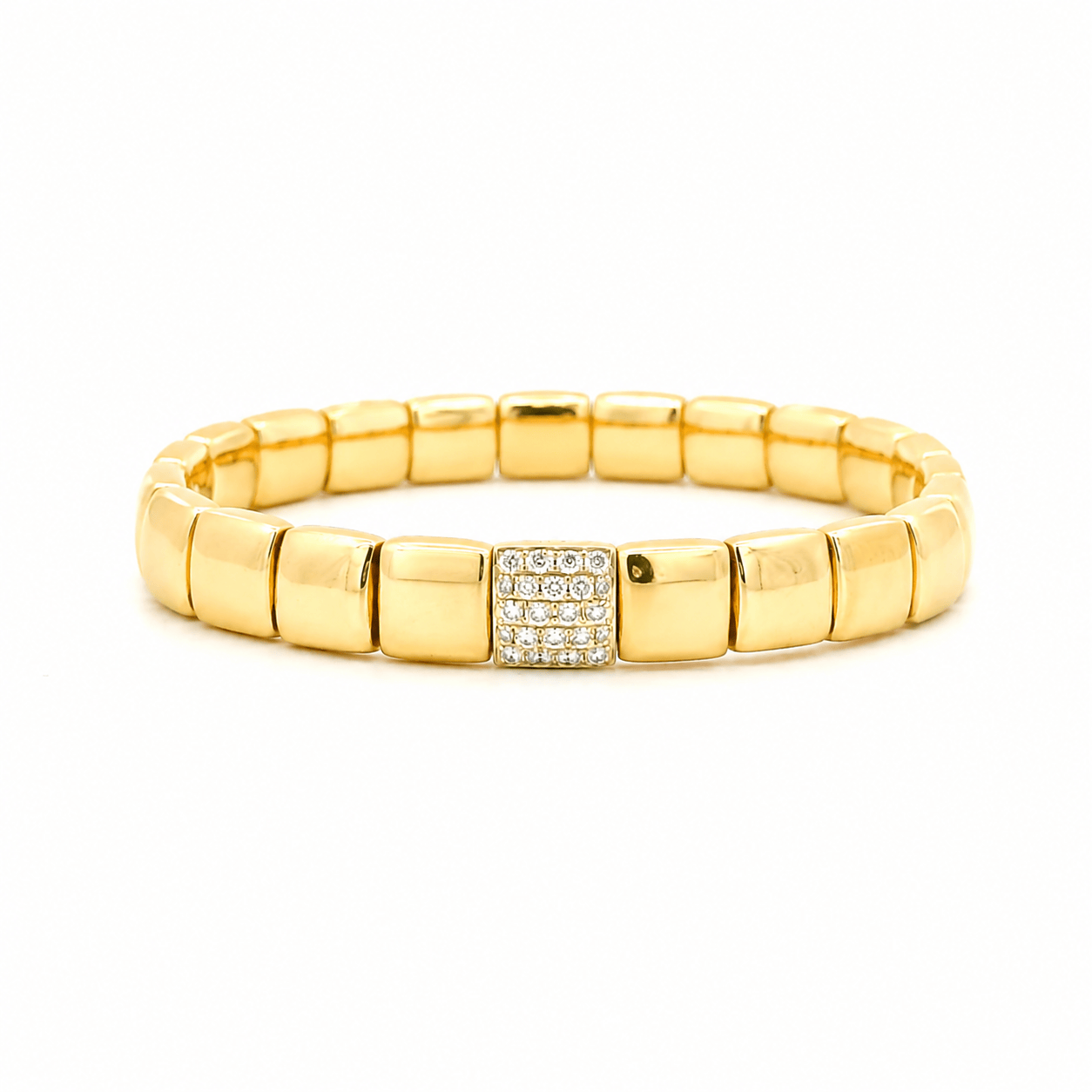 Bracelets XS:  45mm / Yellow Gold / 7 Carats Natural MIned Diamonds TW 18K Gold And Pave Diamond Milano Stretch Bracelet