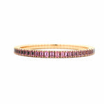 Bracelets XS:  45mm / Yellow Gold / 8.55-10.83 Carats Pink Sapphires TW 18K Gold Stretch Emerald Cut Pink Sapphire Tennis Bracelet, 8.55-18 Carats