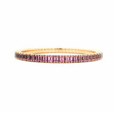 Bracelets XS:  45mm / Yellow Gold / 8.55-10.83 Carats Pink Sapphires TW 18K Gold Stretch Emerald Cut Pink Sapphire Tennis Bracelet, 8.55-18 Carats