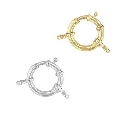 Charms & Pendants 14K & 18K  Gold Round Spring Carabiner Charm Enhancer/Connector Link