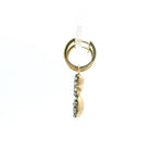 Charms & Pendants 14K Bezel Set Cushion and Pear Diamond Georgian Drop Earrings