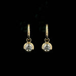 Charms & Pendants 14K Bezel Set Round Diamond Drop Earrings