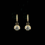 Charms & Pendants 14K Bezel Set Round Diamond Drop Earrings