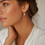 Charms & Pendants 14K Bezel Set Round Diamond Georgian Drop Earrings