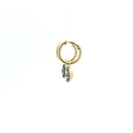 Charms & Pendants 14K Bezel Set Round Diamond Georgian Drop Earrings