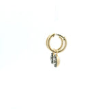 Charms & Pendants 14K Bezel Set Round Diamond Georgian Drop Earrings
