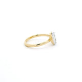Charms & Pendants 14K Bezel Set Round Diamond Georgian Pear Ring