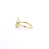 Charms & Pendants 14K Bezel Set Round Diamond Georgian Pear Ring