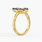 Charms & Pendants 14K Bezel Set Round Diamond Georgian Pear Ring, Black Gold, Lab Grown