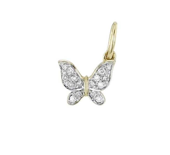 Charms & Pendants 14K Gold Butterfly and Diamond Charm