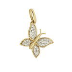 Charms & Pendants 14K Gold Butterfly and Diamond Charm, Small And Medium
