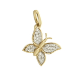 Charms & Pendants 14K Gold Butterfly and Diamond Charm, Small And Medium