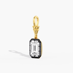Charms & Pendants 14K Gold Emerald Cut DIamond Diamond Georgian Charm, Lab Grown