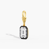 Charms & Pendants 14K Gold Emerald Cut DIamond Diamond Georgian Charm, Lab Grown