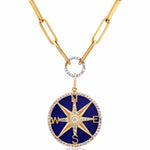 Charms & Pendants 14K Gold Lapis and Pave Diamond Compass Charm, Large