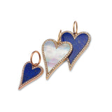 Charms & Pendants 14K Gold Large Turquoise and Diamond Elongated Heart Charm
