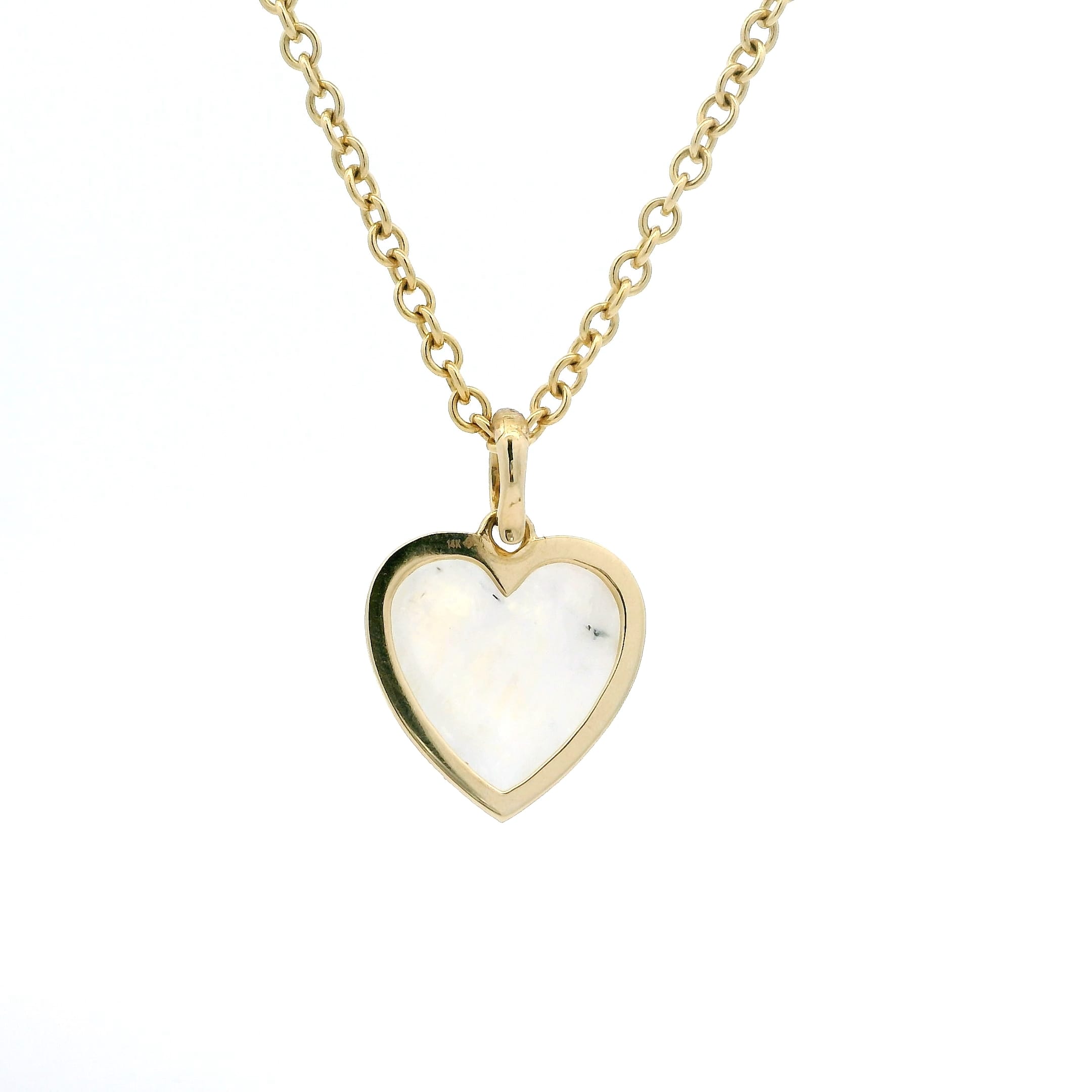 Charms & Pendants 14K Gold Moonstone and Micro-Pave Diamond Puffy Heart Charm, Large