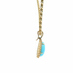 Charms & Pendants 14K Gold Pear Turquoise and Diamond Pendant