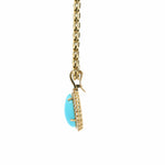 Charms & Pendants 14K Gold Pear Turquoise and Diamond Pendant