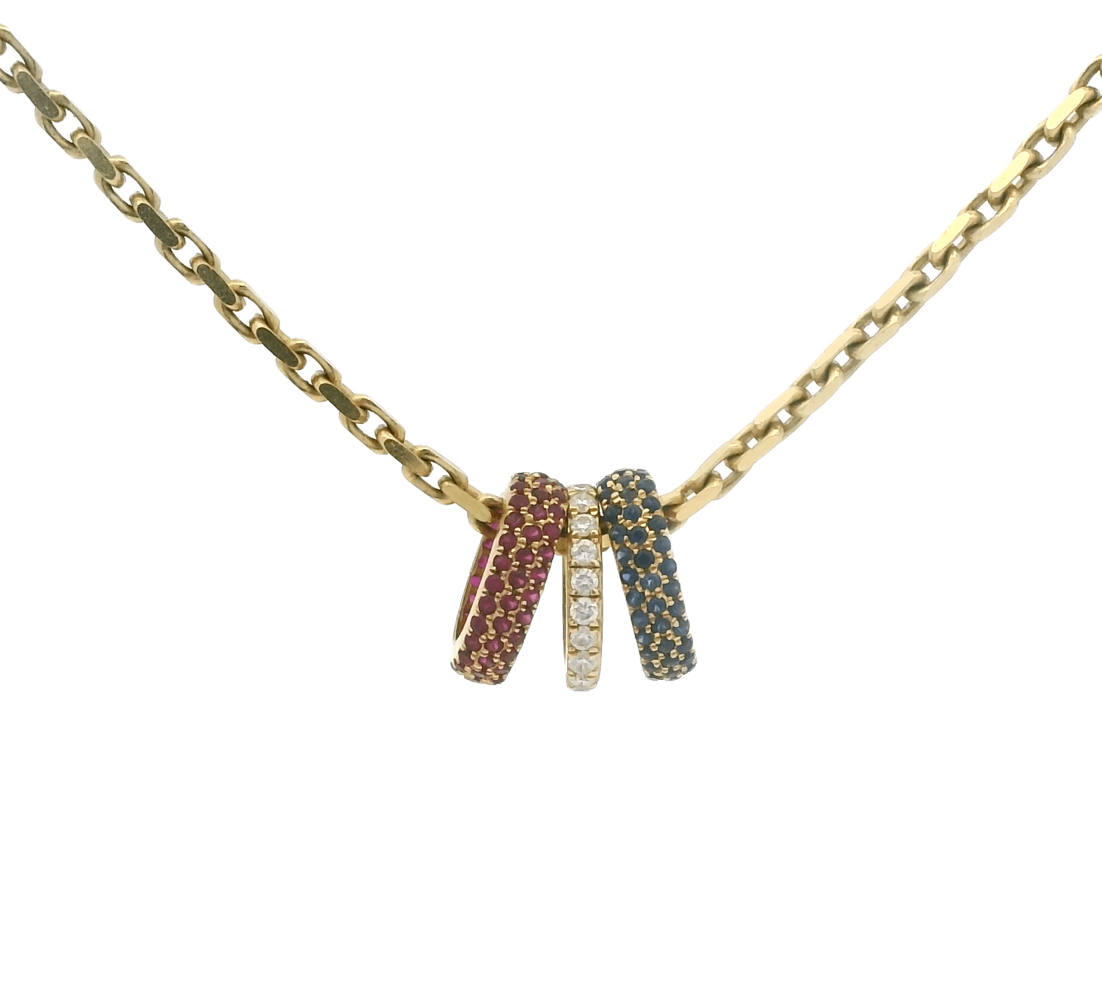 Charms & Pendants 14K Gold Round Ring Link Diamond Charms