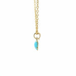 Charms & Pendants 14K Gold Turquoise and Micro-Pave Diamond Puffy Heart Charm, Small