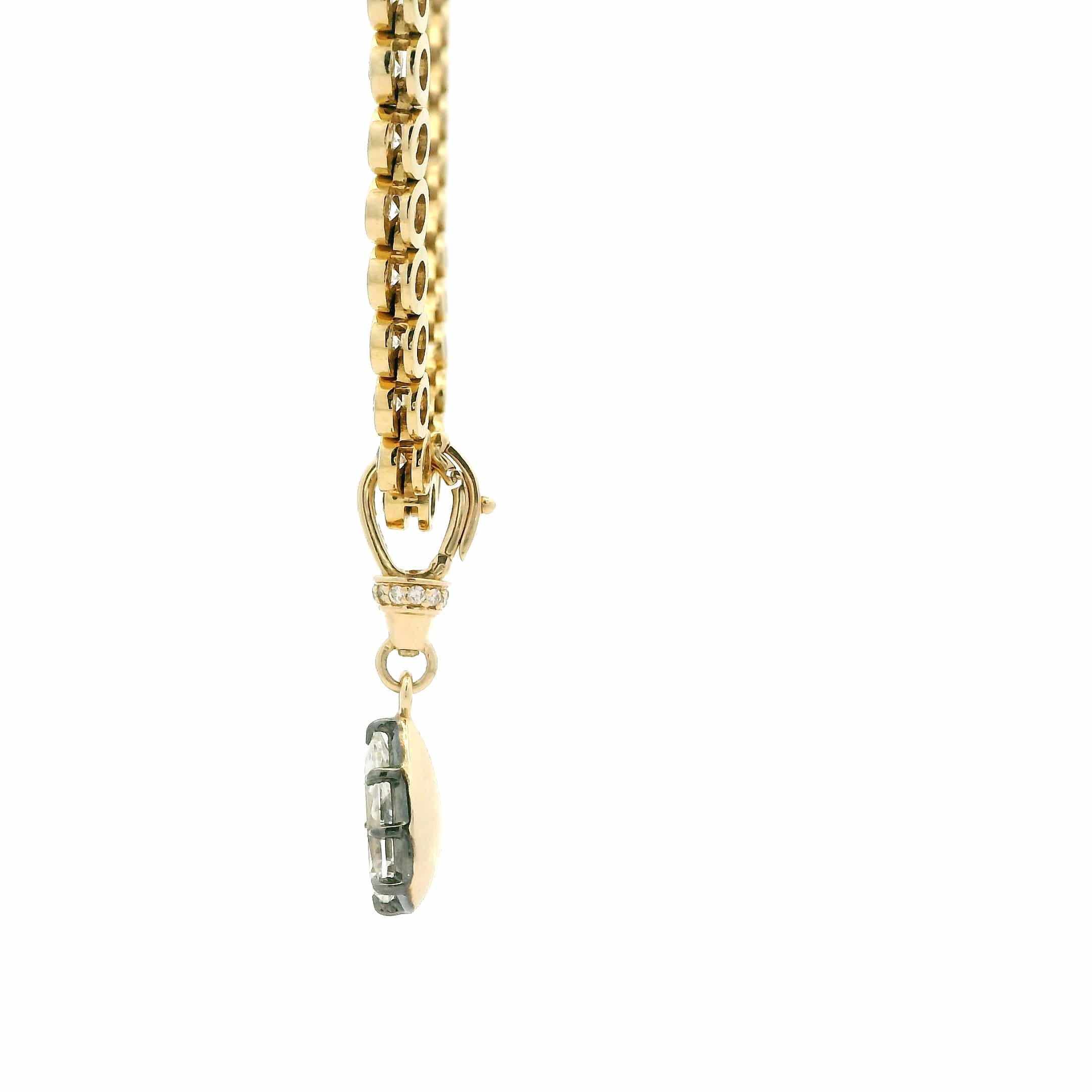 Charms & Pendants 14K Pear Diamond Georgian Charm