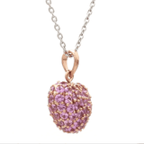 Charms & Pendants 18K Puffy Pave Pink Sapphire Heart Locket Charm