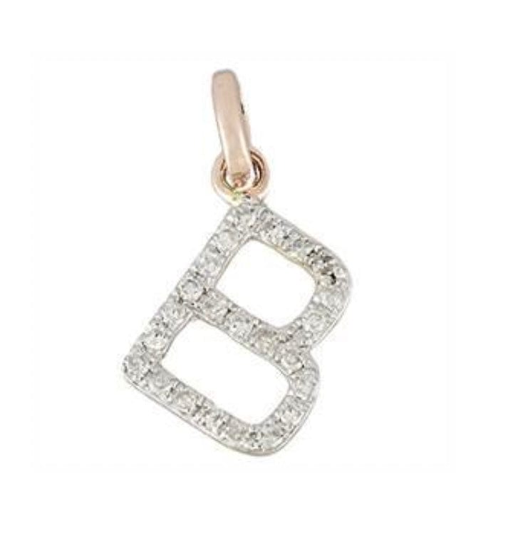 Charms & Pendants B / Rose Gold Gold & Diamond Initial Charm