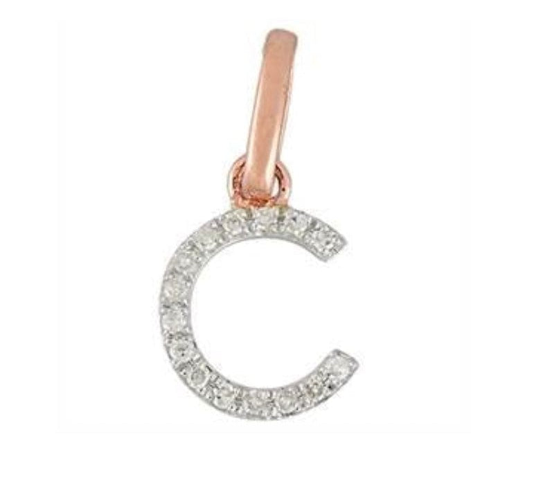 Charms & Pendants C / Rose Gold Gold & Diamond Initial Charm