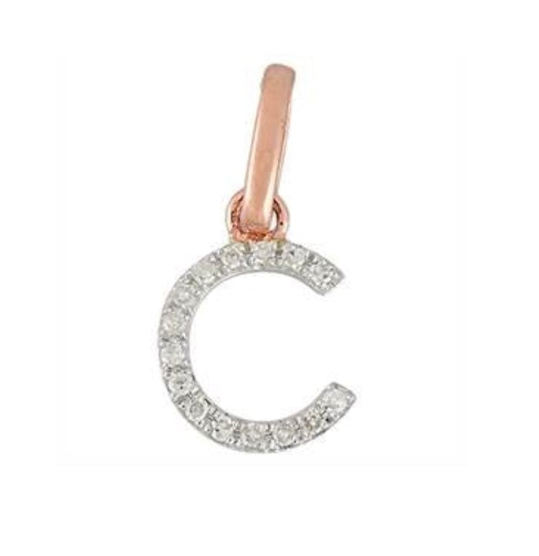 Charms & Pendants C / Rose Gold Gold & Diamond Initial Charm