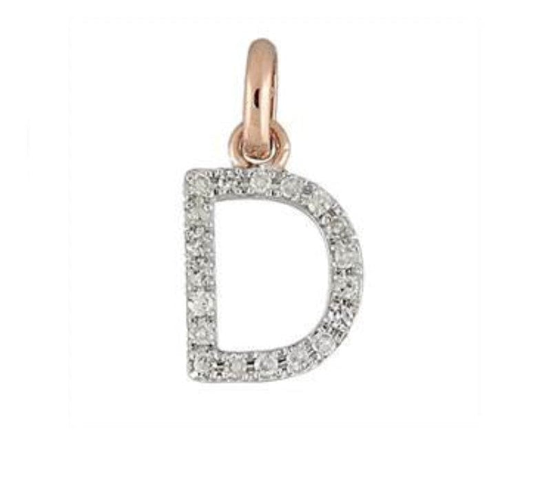 Charms & Pendants D / Rose Gold Gold & Diamond Initial Charm