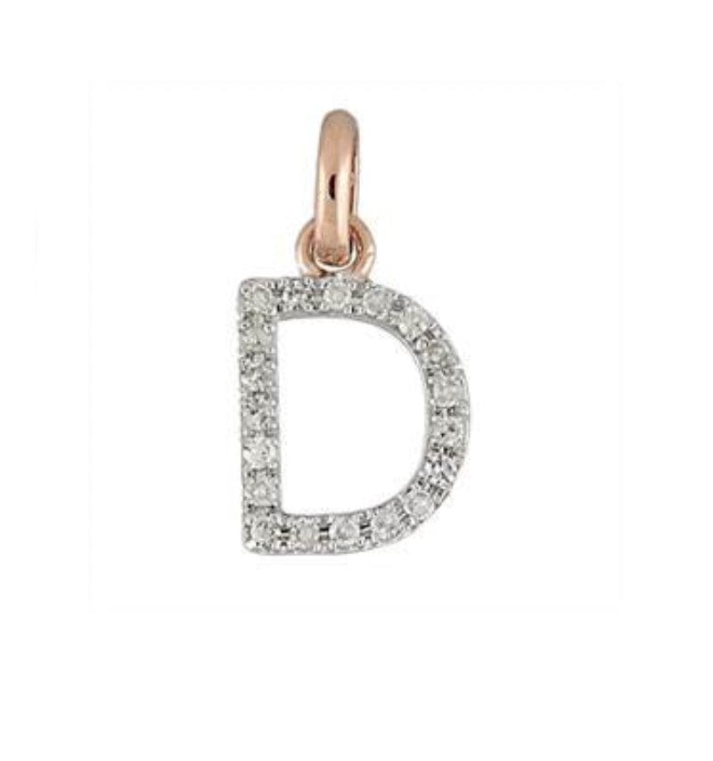 Charms & Pendants D / Rose Gold Gold & Diamond Initial Charm