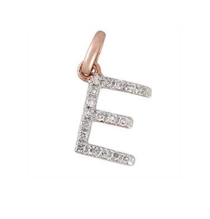 Charms & Pendants E / Rose Gold Gold & Diamond Initial Charm