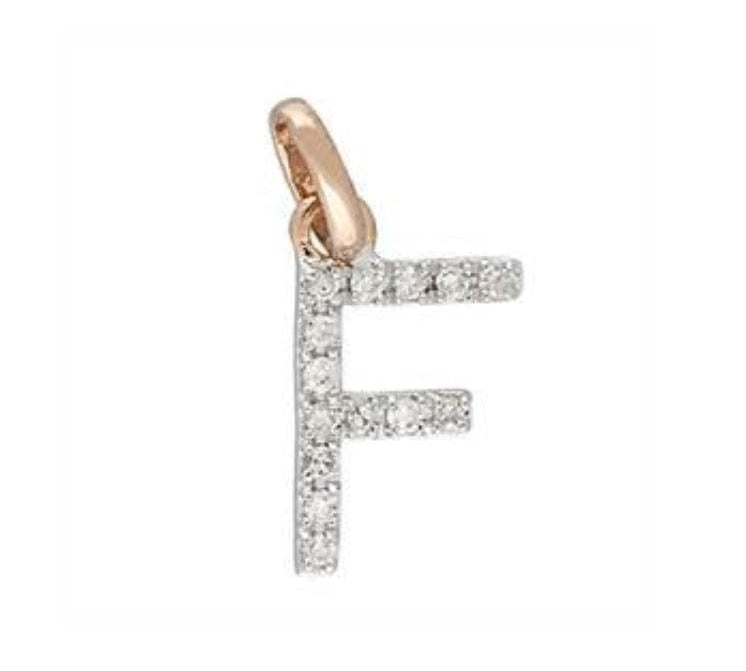 Charms & Pendants F / Rose Gold Gold & Diamond Initial Charm