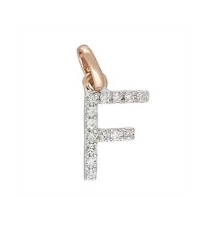 Charms & Pendants F / Rose Gold Gold & Diamond Initial Charm