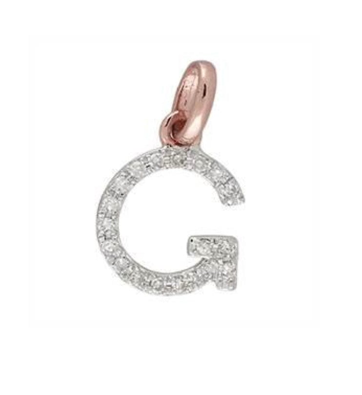 Charms & Pendants G / Rose Gold Gold & Diamond Initial Charm