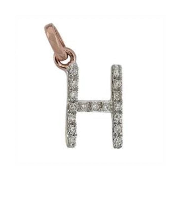 Charms & Pendants H / Rose Gold Gold & Diamond Initial Charm