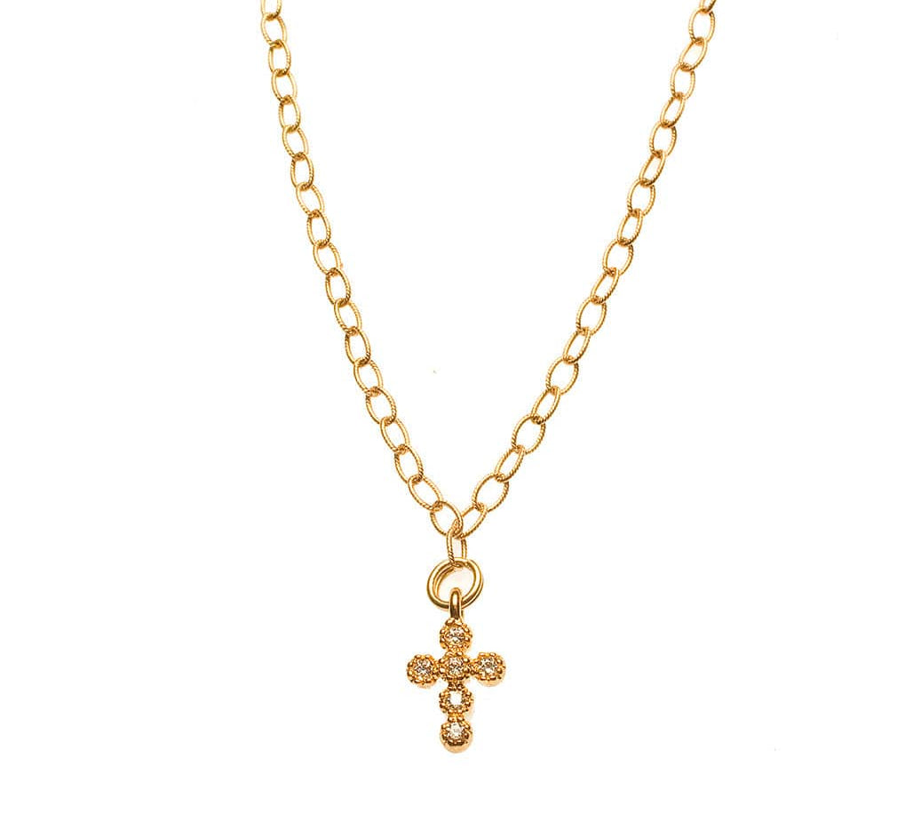 Charms & Pendants Individual Prong Set Diamond Cross Charm