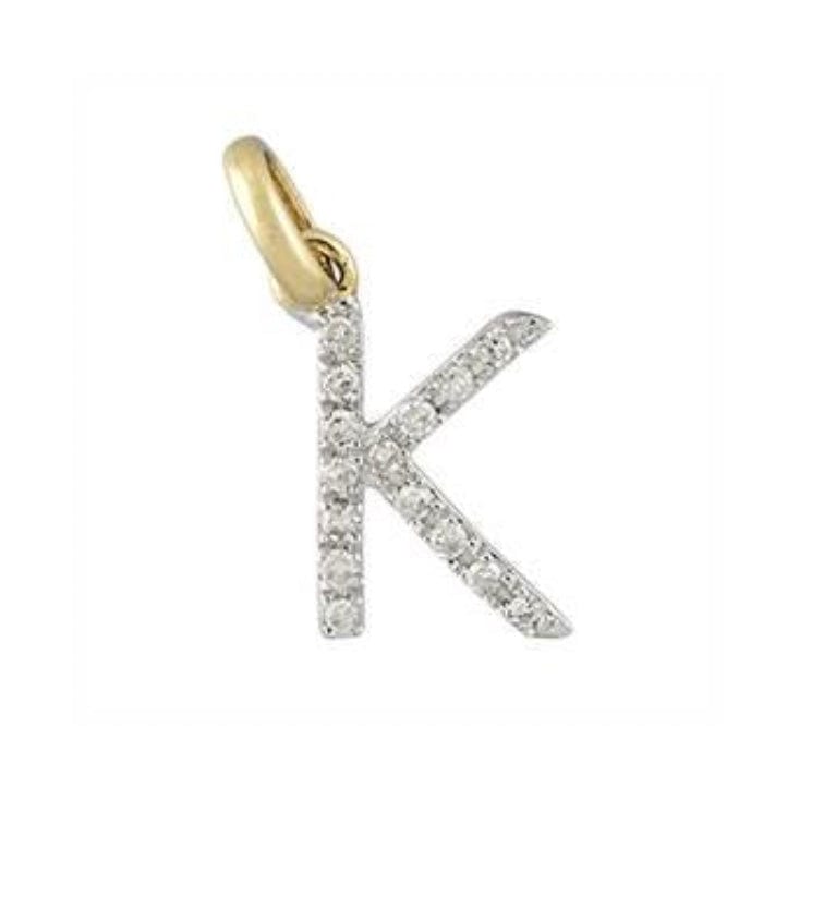 Charms & Pendants K / Rose Gold Gold & Diamond Initial Charm